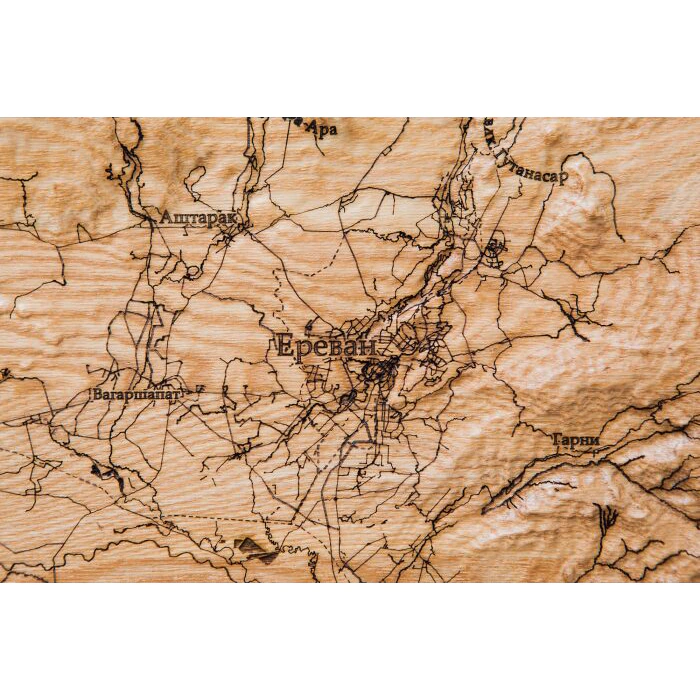 Map of Armenia made of wood, to order