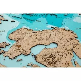 Map of Russia made of wood, polyptych, custom made