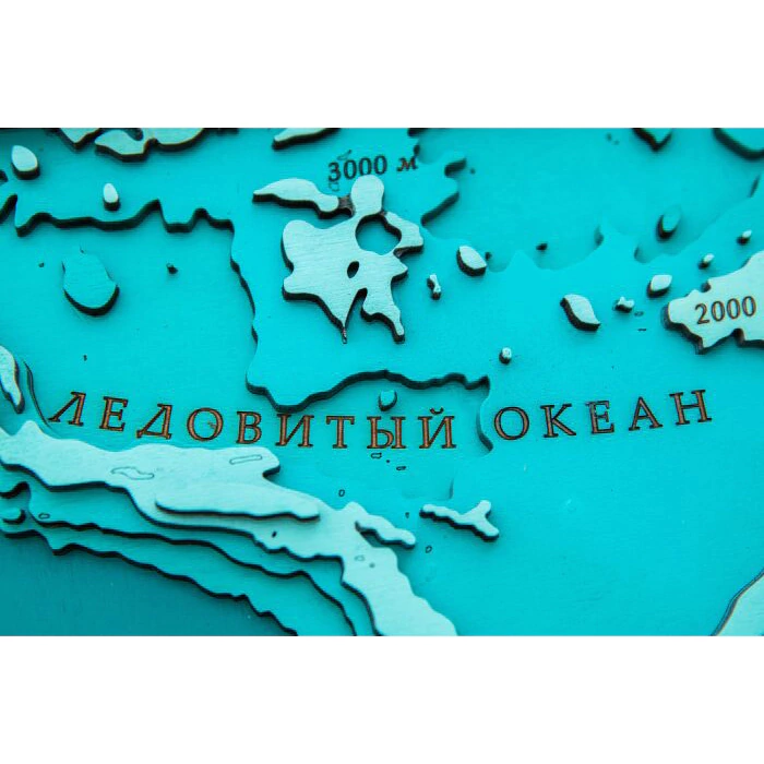 Map of Russia made of wood, polyptych, custom made