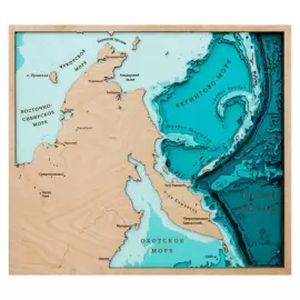 Map of Russia made of wood, polyptych, custom made