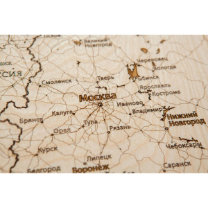 Карта России из дерева, полиптих, на заказ