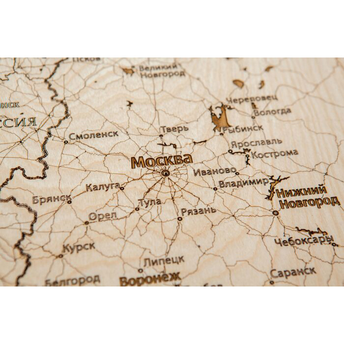 Карта России из дерева, полиптих, на заказ