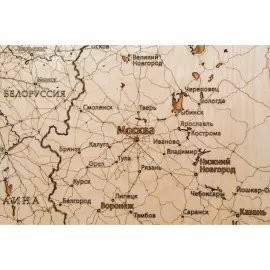 Map of Russia made of wood, polyptych, custom made