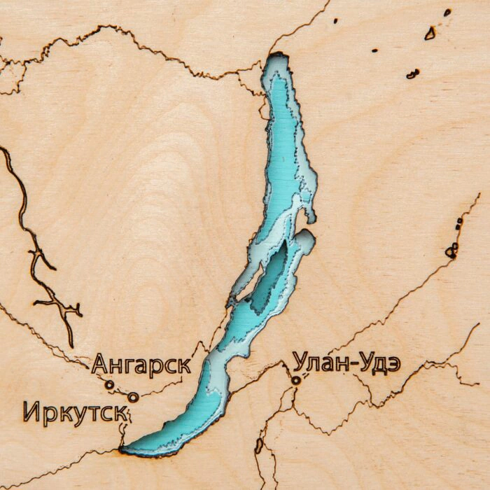 Map of Russia made of wood, polyptych, custom made
