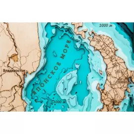 Map of Russia made of wood, polyptych, custom made