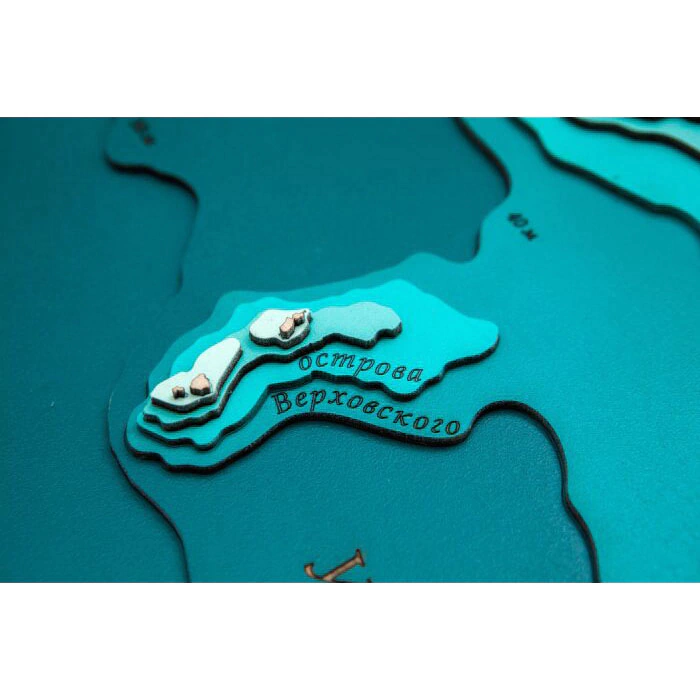 Peter the Great Bay Island map made of wood, medium, custom made