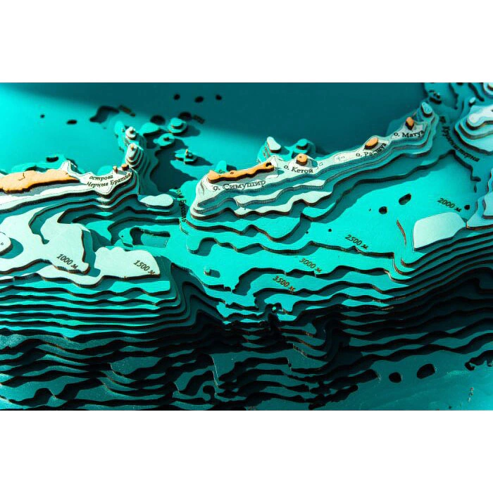Sakhalin region map made of wood, large, custom-made