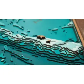 Карта Камчатского края, земной рельеф, из дерева, на заказ Карта Камчатского края, земной рельеф, из дерева, на заказ