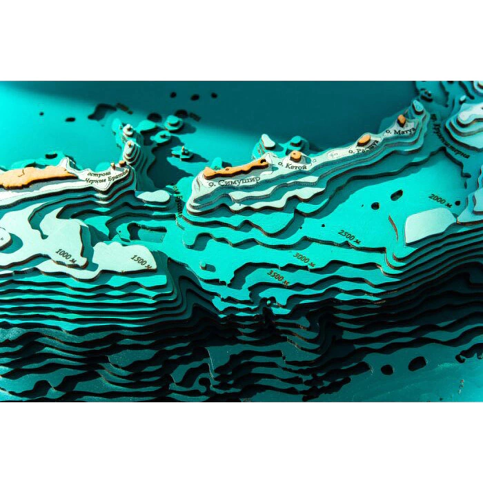 A map of the Sakhalin region made of wood, to order
