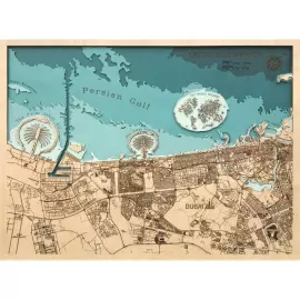 Dubai map made of wood, custom made