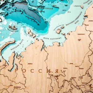 Map of Russia made of wood, large, custom-made