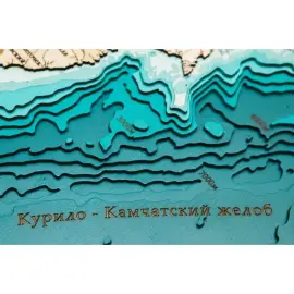 Карта Камчатского края из дерева, большая, на заказ Карта Камчатского края из дерева, большая, на заказ