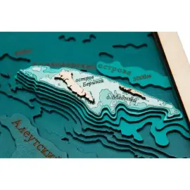 Карта Камчатского края из дерева, большая, на заказ Карта Камчатского края из дерева, большая, на заказ