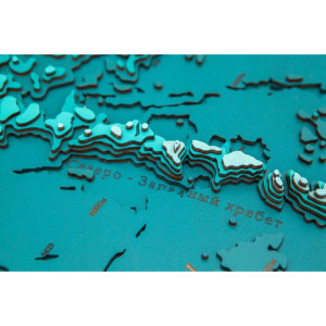 Map of the North Pacific Ocean made of wood, to order