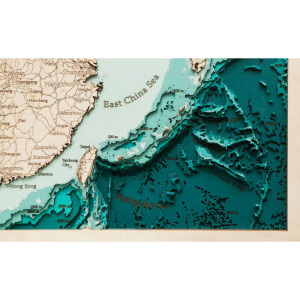 Map of China in English made of wood, to order