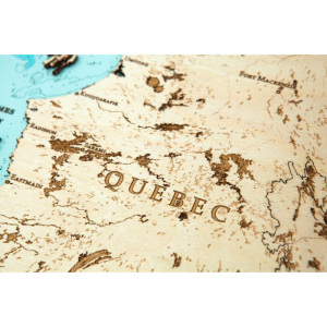 Map of the province of Quebec made of wood, to order