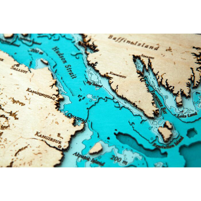 Map of the province of Quebec made of wood, to order
