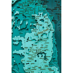 Map of the North Sea made of wood, to order