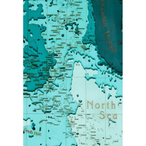 Map of the North Sea made of wood, to order