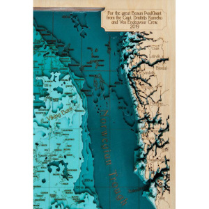 Map of the North Sea made of wood, to order