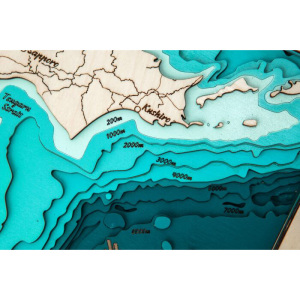 Map of Japan made of wood, large, custom-made