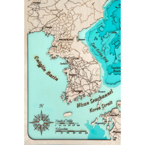 Map of Japan made of wood, large, custom-made