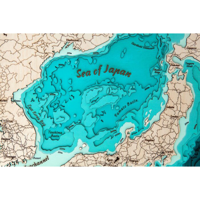 Map of Japan made of wood, large, custom-made
