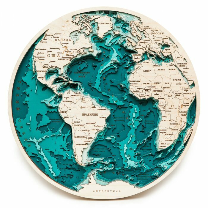 A map of America made of wood, to order