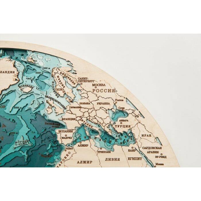 A map of America made of wood, to order