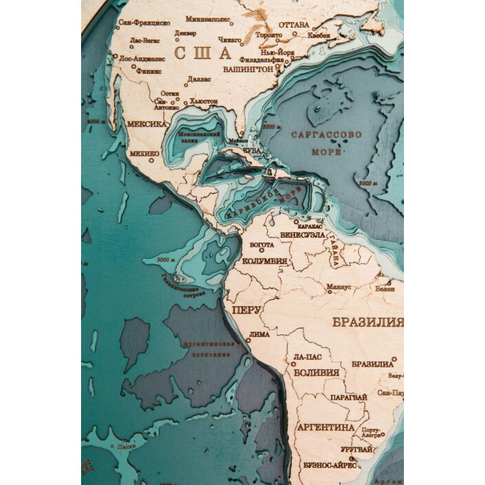 A map of America made of wood, to order