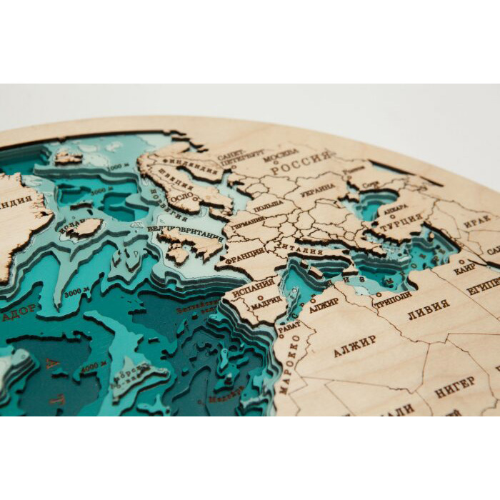A map of America made of wood, to order