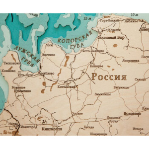 Карта Финского залива из дерева, на заказ