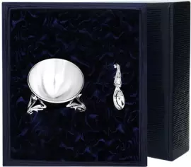 Серебряная солонка "Вьюнок" с ложкой