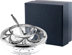 Silver caviar bowl "Triumphal" with a spoon