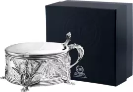 Серебряная сахарница "Листья"