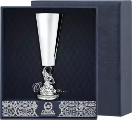 Рюмка для водки из серебра "Золотая рыбка" на 1 персону