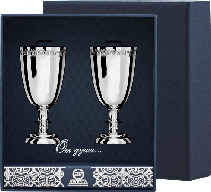 Набор рюмок для водки из серебра "Император" на 2 персоны