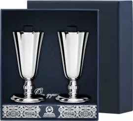 Набор рюмок для водки из серебра №4 на 2 персоны