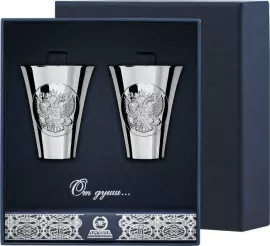 Набор стопок для водки из серебра "Герб" на 2 персоны