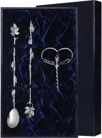 Набор винный из серебра "Виноград" 3 предмета