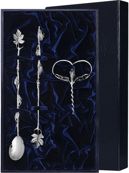Silver wine set "Grapes" 3 pieces
