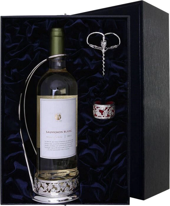 Silver wine set "Grapes" with stand