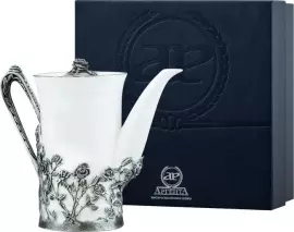 Серебряный кофейник "Роза"