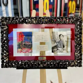 Рукописная новогодняя открытка, подписанная художником Марком Шагалом и его второй женой, Валентиной Бродской (Вавой)