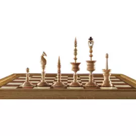 Chess made of oak "Selenus"