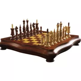 Mahogany and maple chess "Barleycorn Suite"