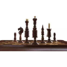 Mahogany and maple chess "Barleycorn Suite"