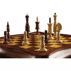 Mahogany and maple chess "Barleycorn Suite"