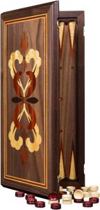 Backgammon made of walnut "Crown of elites"