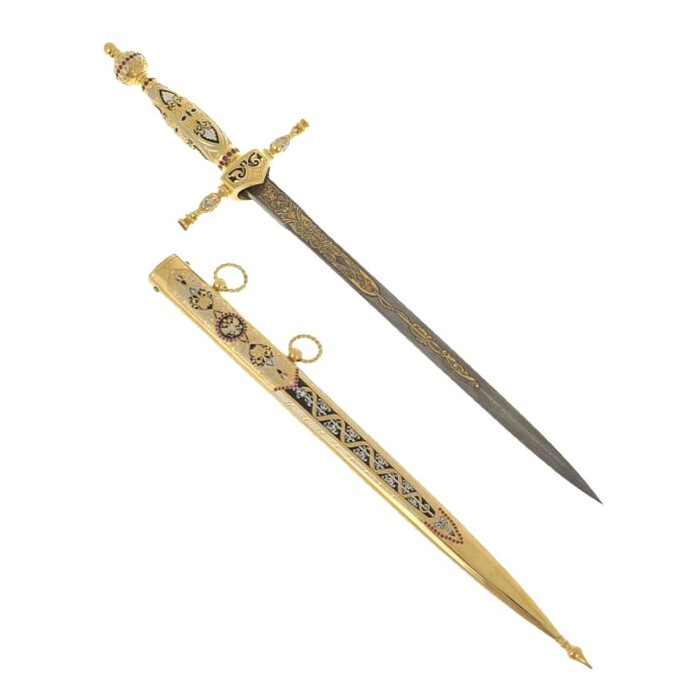 Admiral's dirk "Russia" Damascus, Zlatoust